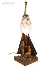 The Harem, Austrian Orientalist Bronze Figurines Lamp