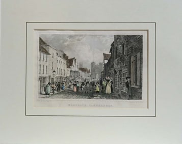 19th C. Westgate Canterbury engraved by H.Adlard