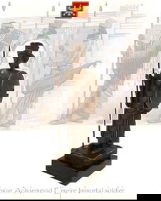 A Persian Achaemenid Empire Immortal, A Bronze Statue, Signed