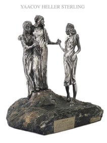 RUTH, YAACOV HELLER JUDAICA SILVER FIGURINE GROUP