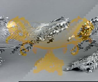 A French Baccarat Style Crystal & Bronze Centerpiece