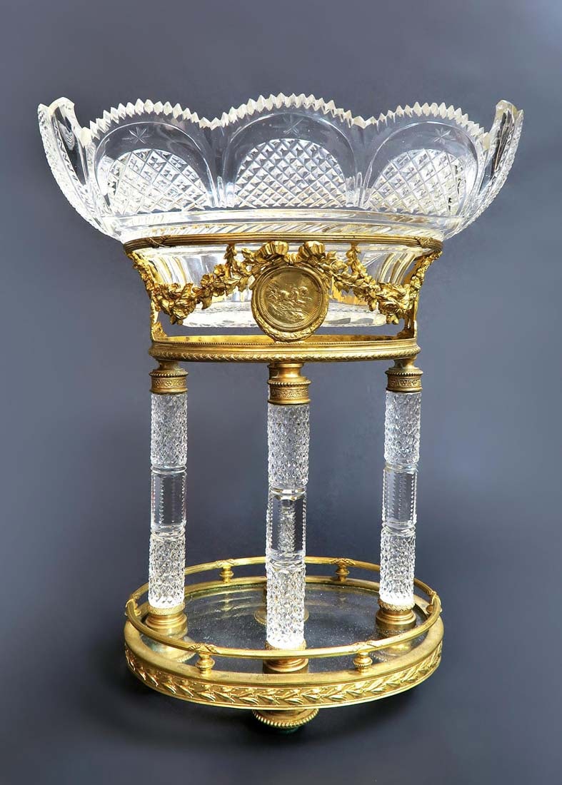 19th C. French Bronze & Baccarat Crystal Centerpiece (1 of 4)