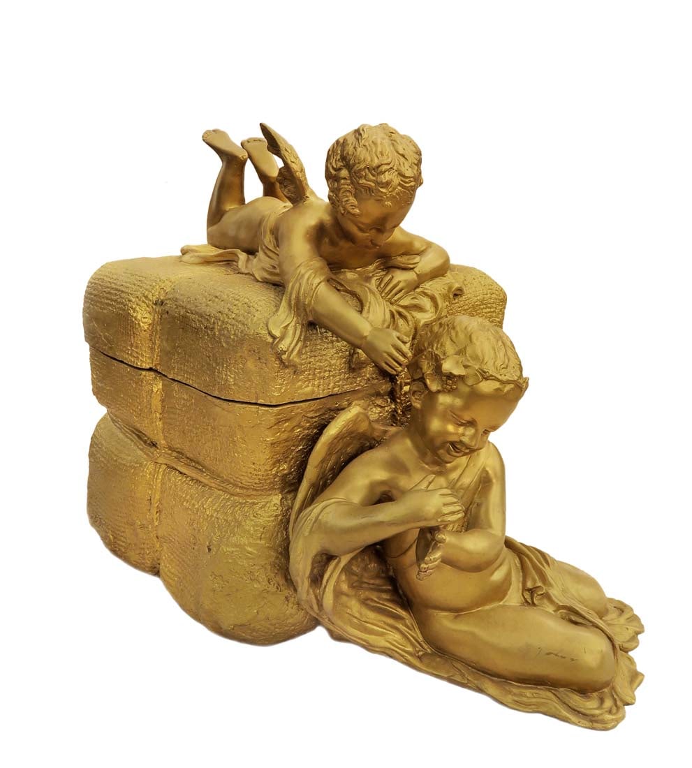 A Large Art Nouveau French Bronze Figural Centerpiece (1 of 1)