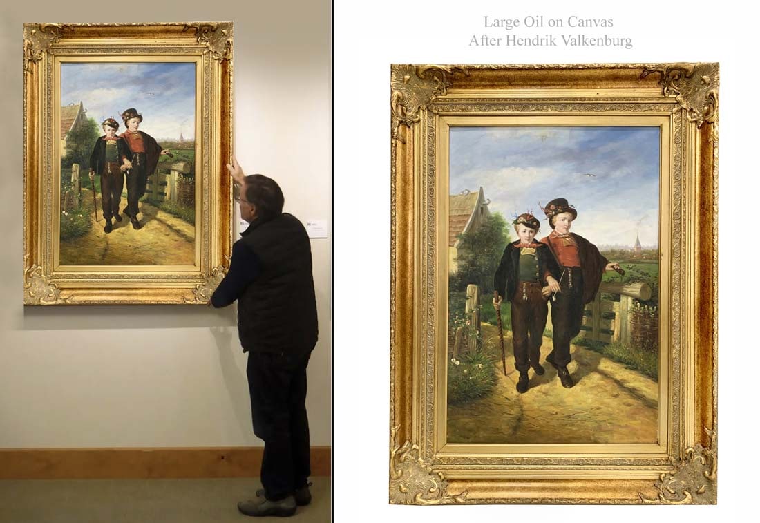 An After Hendrik Valken Large Oil on Canvas Framed Painting, Artist Signed (1 of 6)