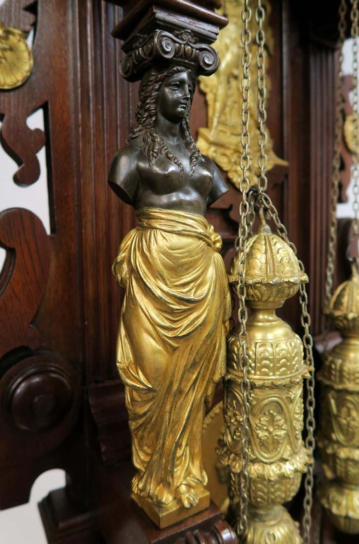 19th C. Monumental Figural Longcase Regulator Clock - 4