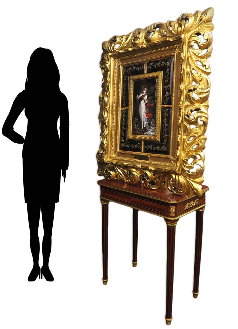 A Large 19th C. Framed Enamel on Copper - 8