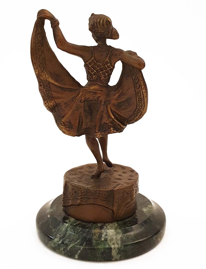 Orientalist Dancer, After Bergman Bronze Figurine - 3