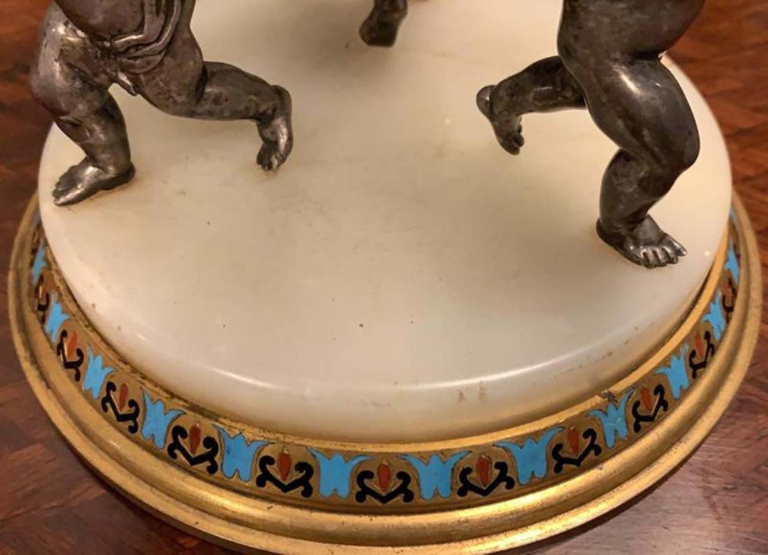 A French Champleve Figural Vase, 19th C. - 3