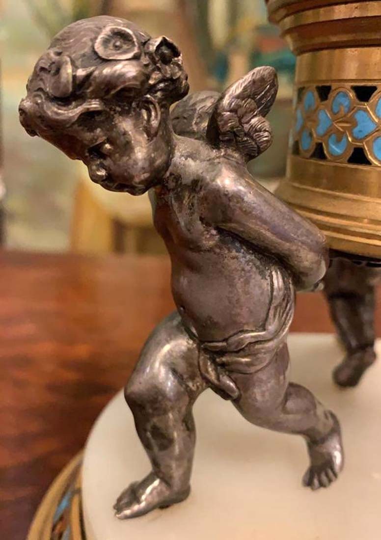 A French Champleve Figural Vase, 19th C. - 4