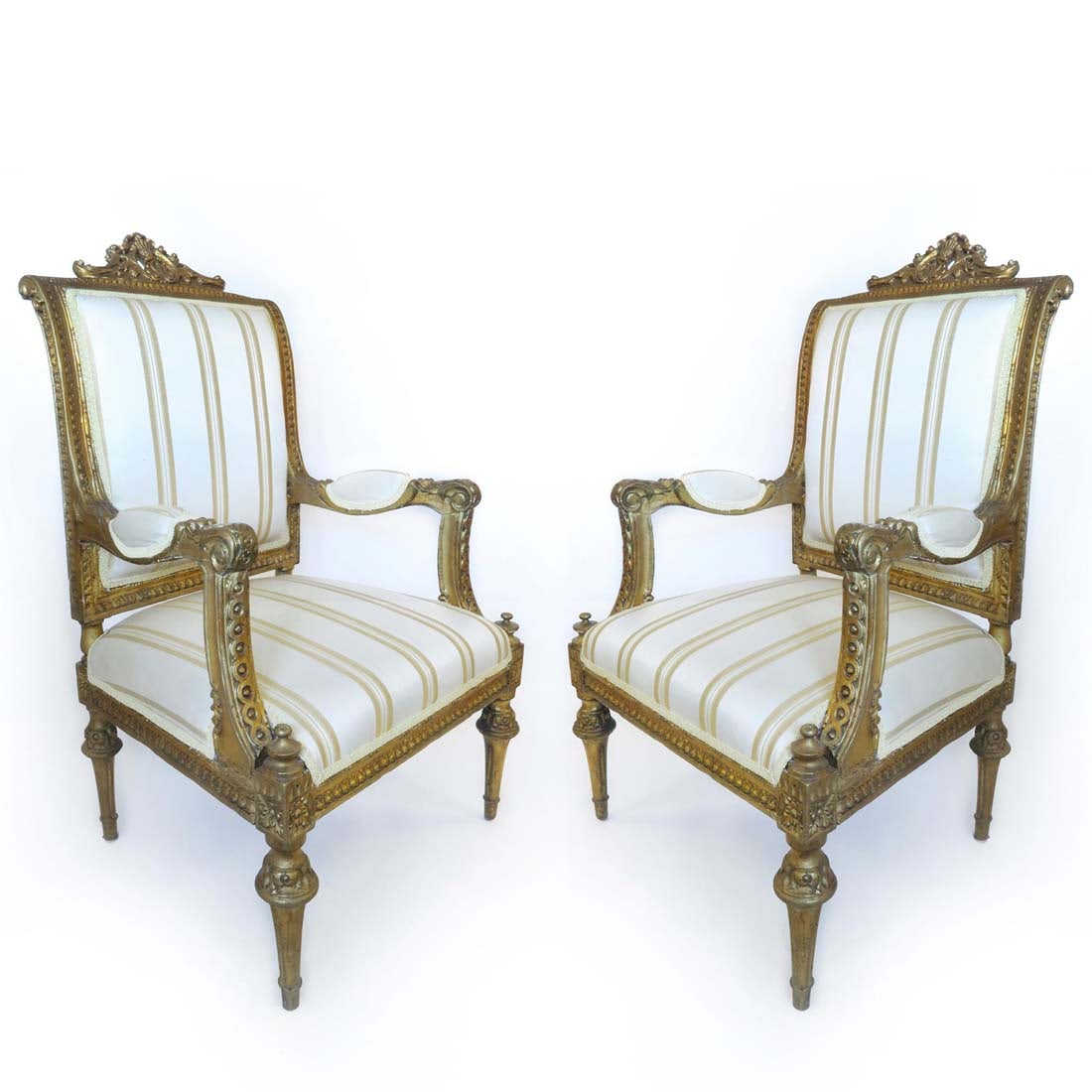 19th C. Pair of French Napoleon III Arm Chairs (1 of 1)