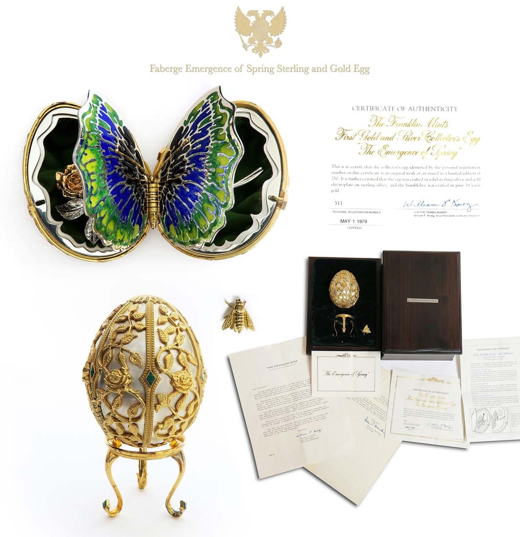 Faberge Emergence of Spring Sterling and 18K Gold Egg (1 of 11)