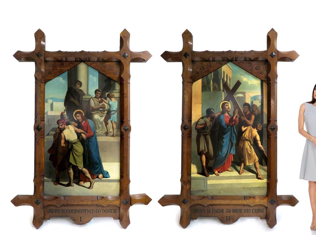 19th C. Monumental Pair of Framed Religious Paintings (1 of 5)