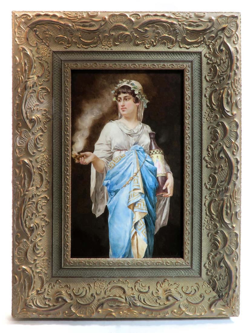 A Framed German Berlin KPM Porcelain Plaque (1 of 6)