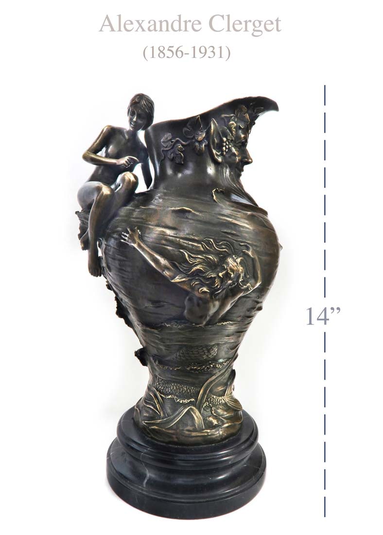 Art Nouveau Bronze Figural Pitcher By Alexandre Clerget (1 of 9)