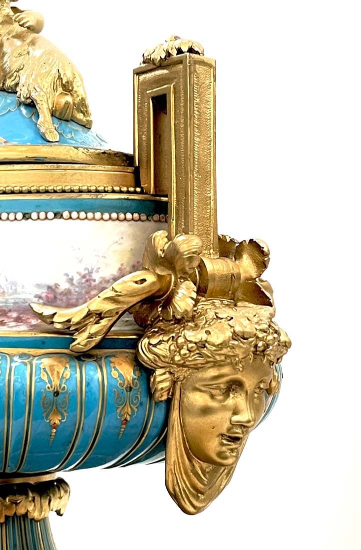 19th C. French Sevres Bronze Clock Set - 3