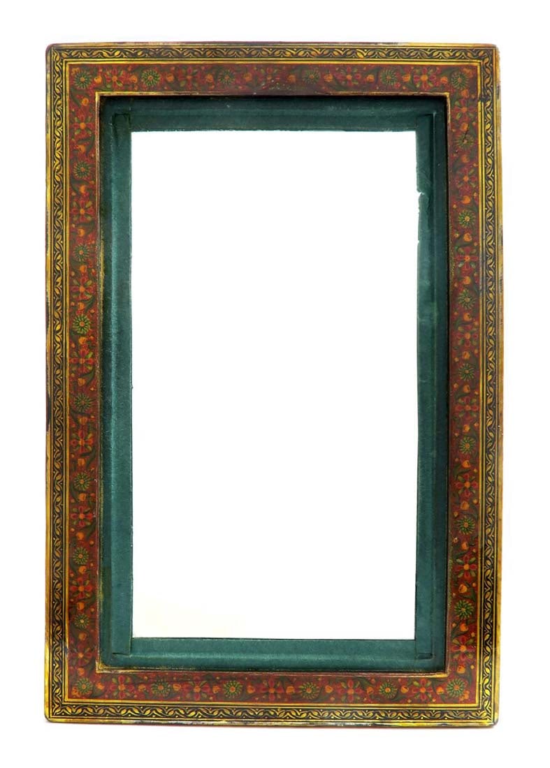 A QAJAR POLYCHROME LACQUER PAPIER MACHE MIRROR CASE - 4