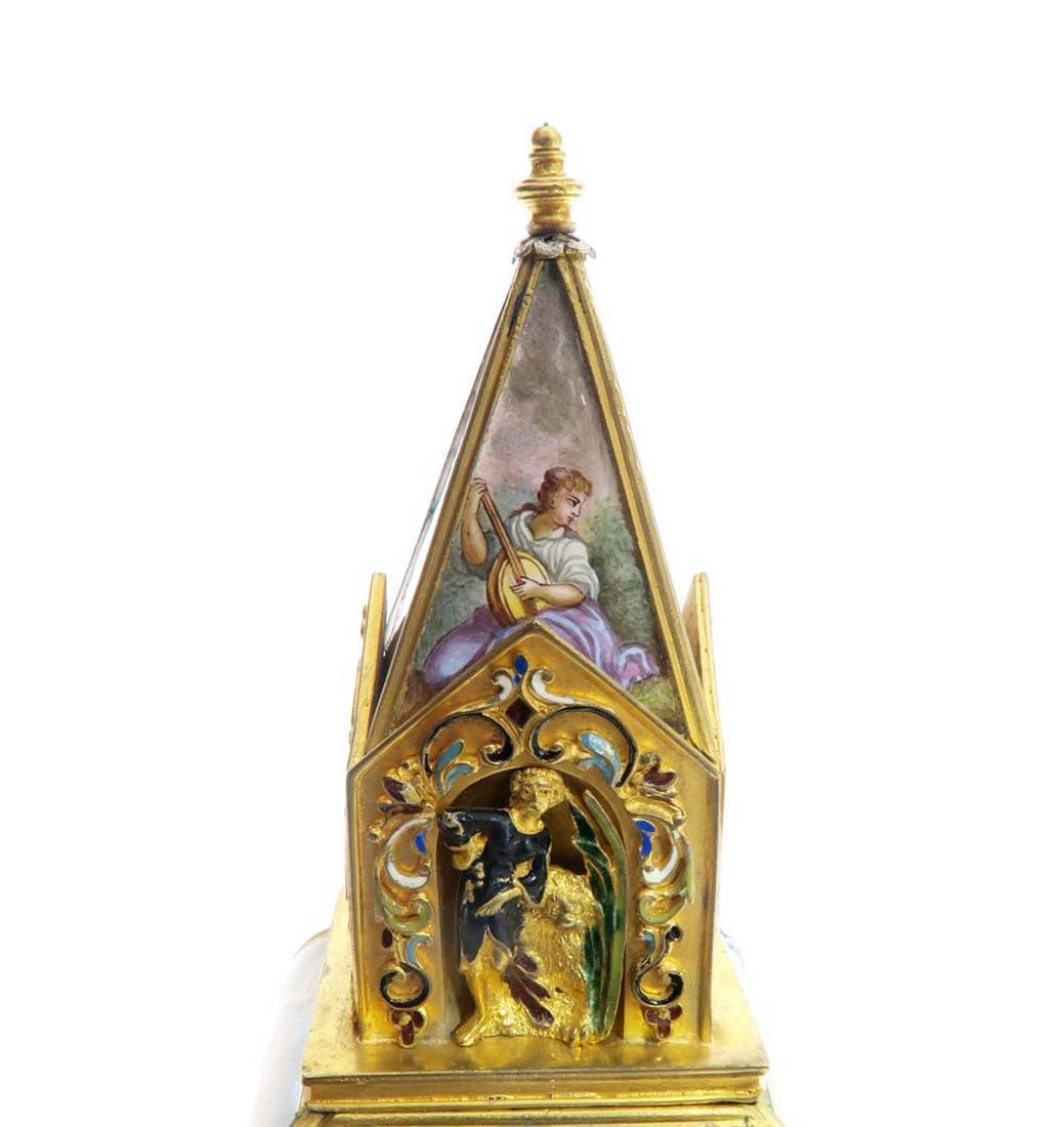 A Large Viennese Enamel Clock - 10