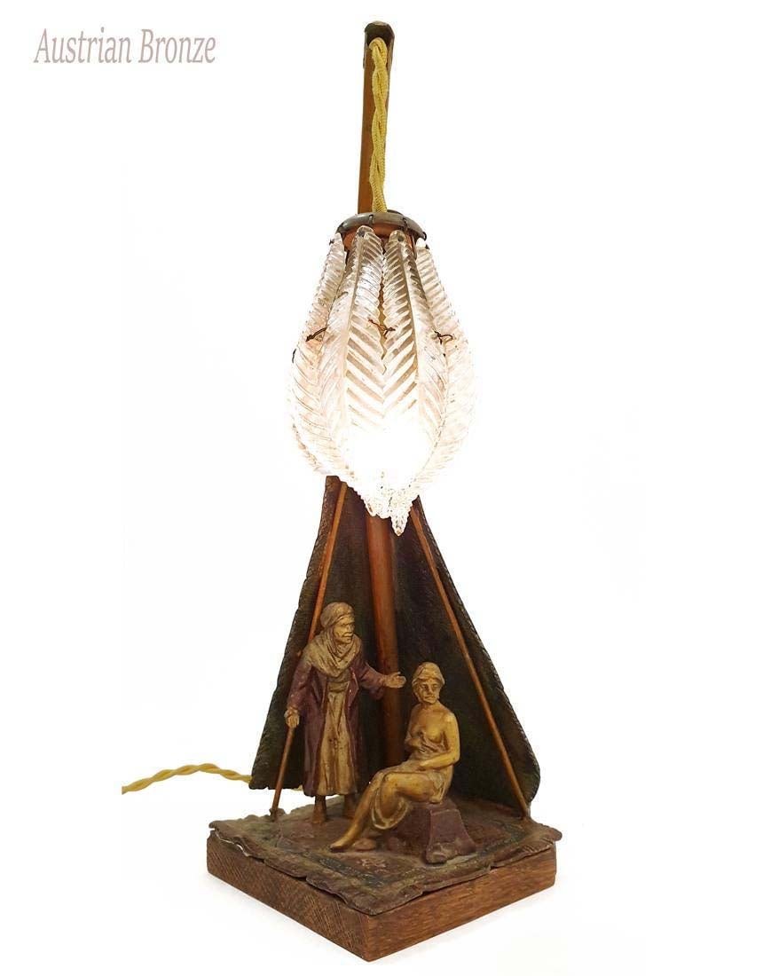The Harem, Austrian Orientalist Bronze Figurines Lamp (1 of 13)
