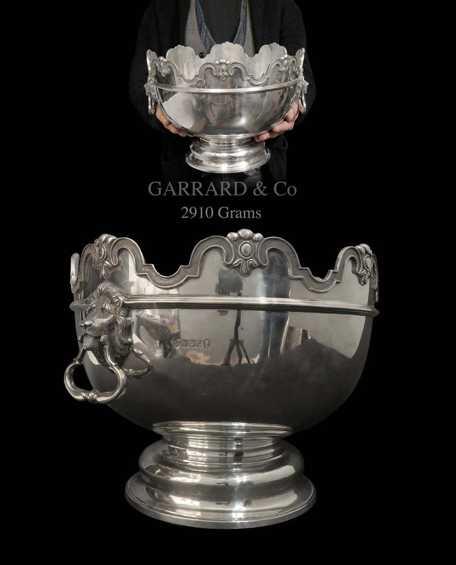 Large Garrard & Co. Sterling Silver Figural Centerpiece: A Large English Garrard & Co. London Sterling Silver Figural Centerpiece. 2910 Grams. W 12.5" x H 9.5"