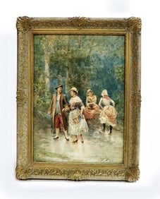 Watercolor Painting By Mariano Alonso Perez, Signed