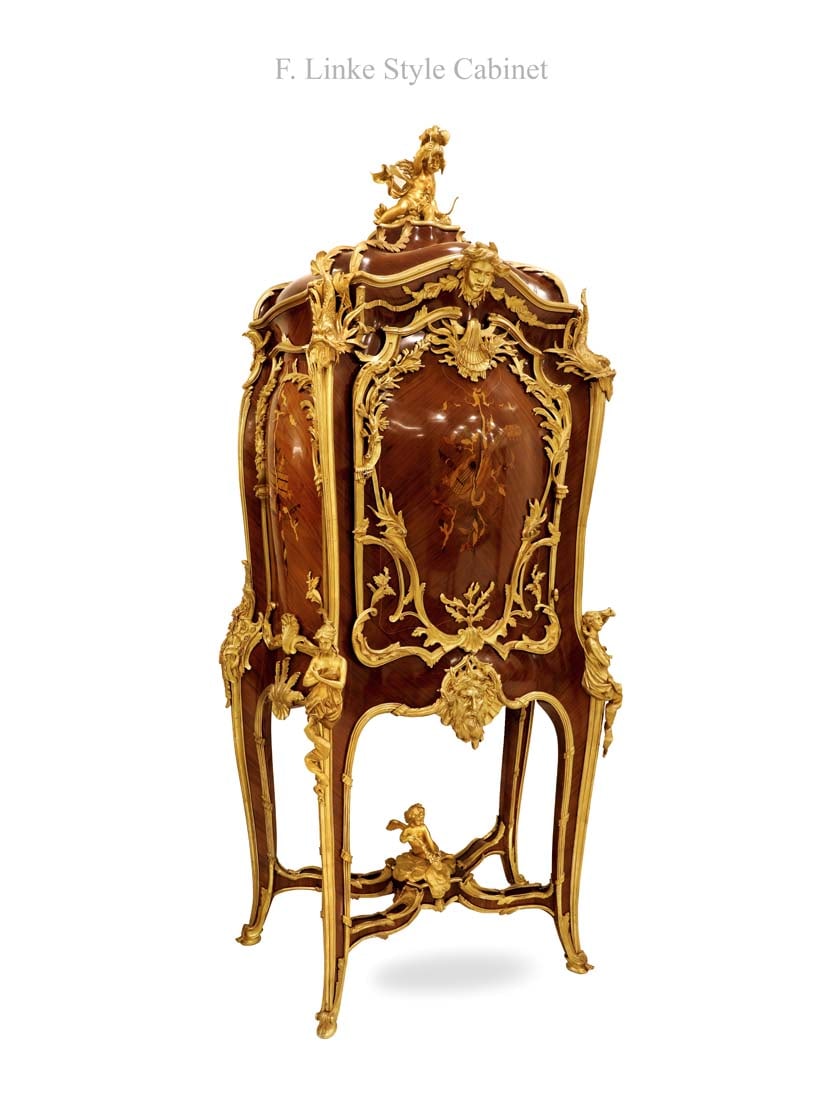 A Very Large Linke Style Figural Bronze Commode Cabinet: A Very Large Linke Style Figural Bronze Commode Cabinet. H 88" x W 24" x L 36"