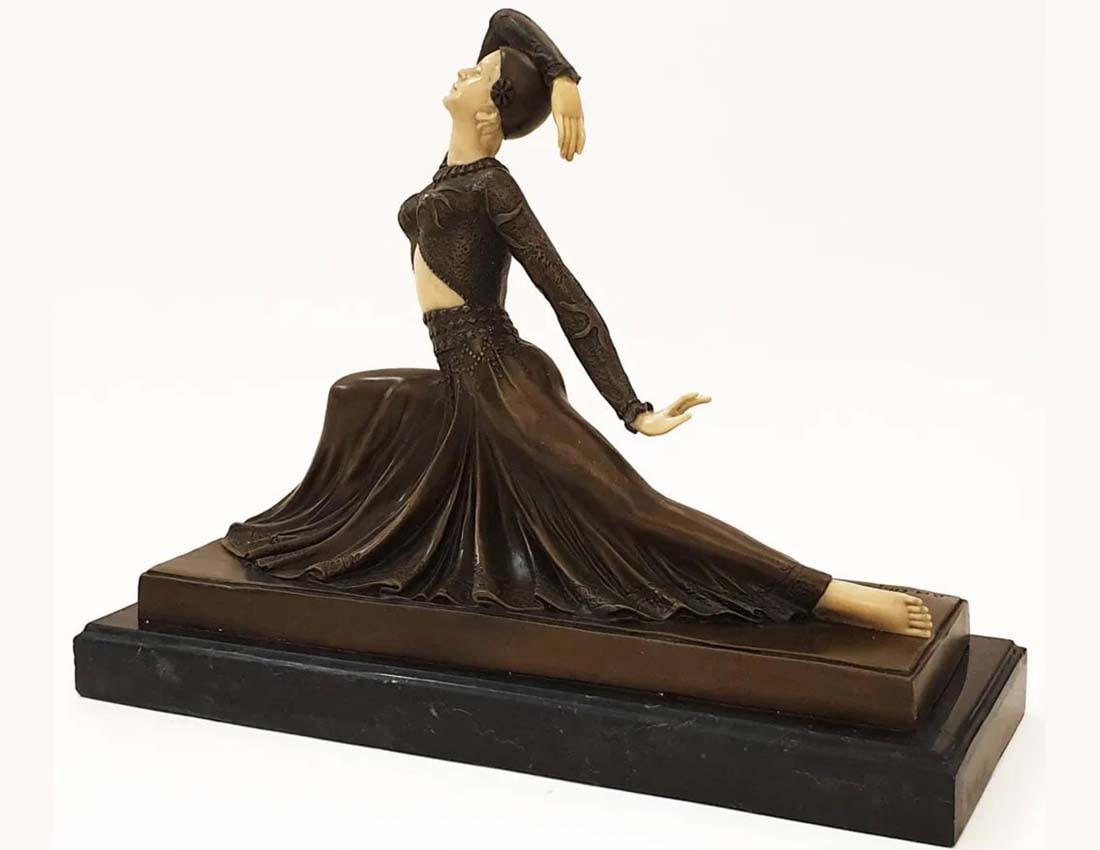 The Dancer, After D.H.CHIPARUS BRONZE FIGURINE, Signed - 2