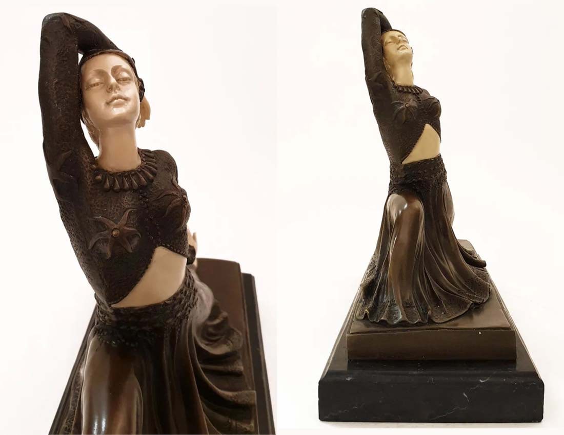 The Dancer, After D.H.CHIPARUS BRONZE FIGURINE, Signed - 3