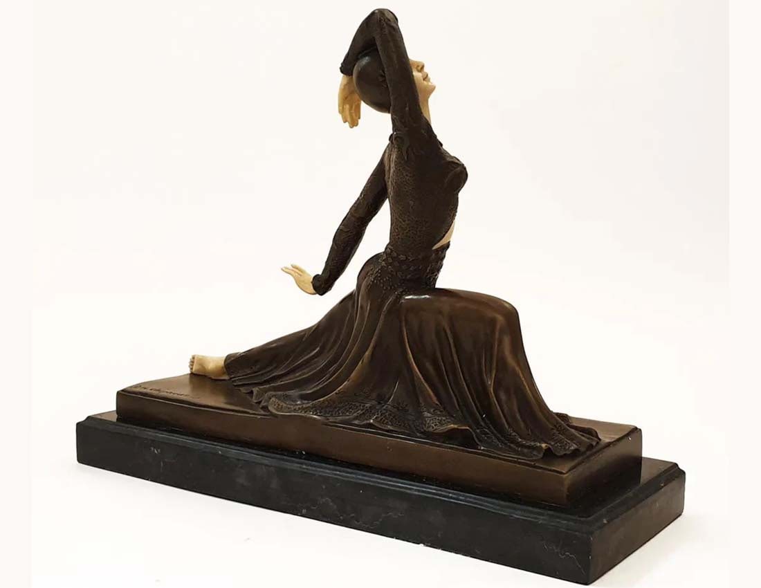 The Dancer, After D.H.CHIPARUS BRONZE FIGURINE, Signed - 4