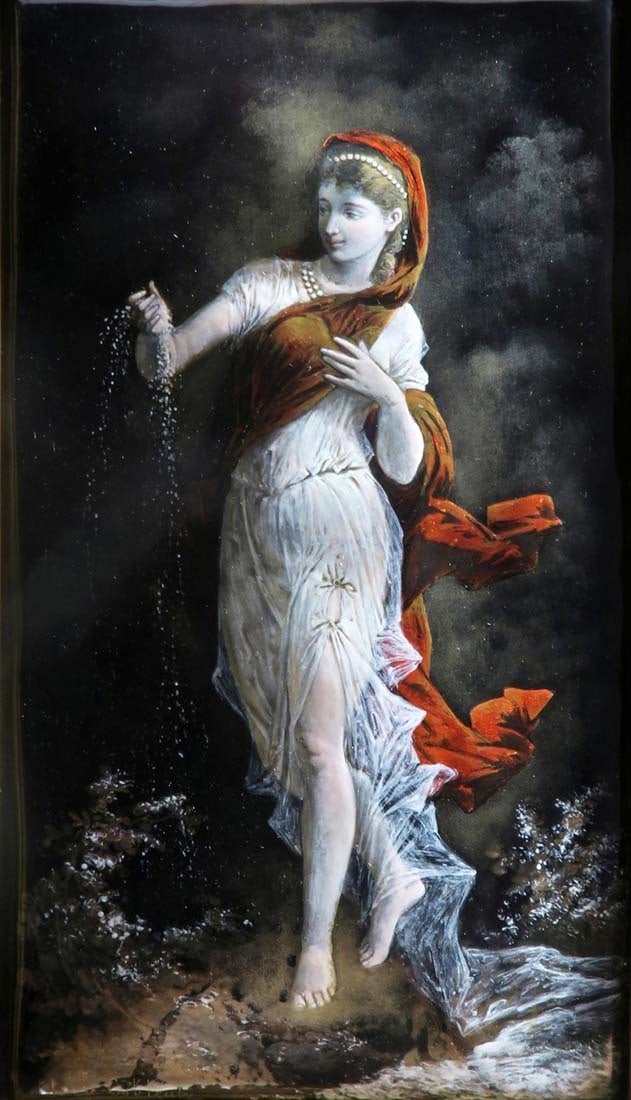 A Large 19th C. Framed Enamel on Copper - 5