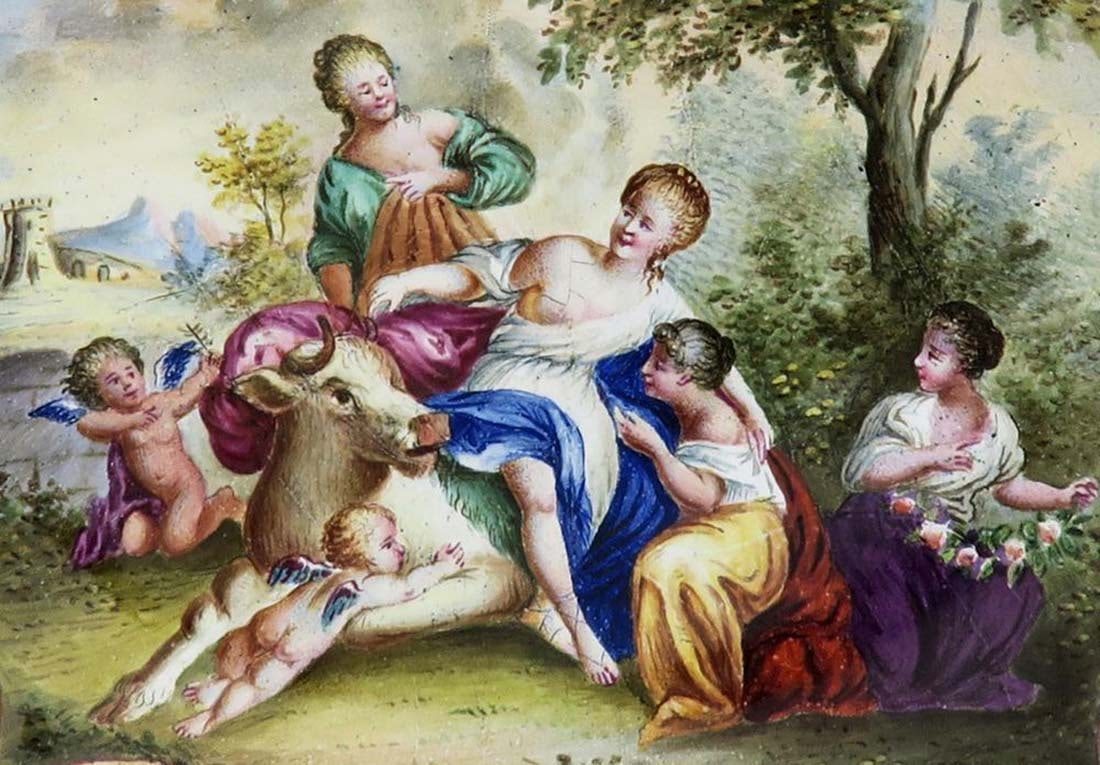 A Large Viennese Enamel Tray - 3