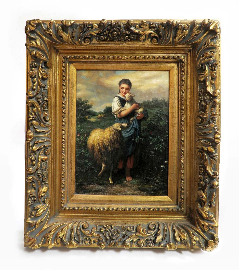 The Shepherdess, Oil on Board, COA & Signed (1 of 5)