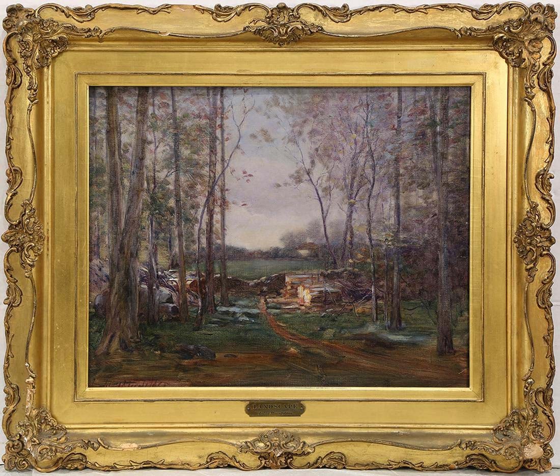 Wooded Clearing oil on canvas by Jules R. Mersfelder (1 of 1)