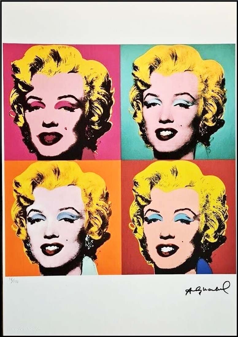 Marilyn Monroe Portrait, An ANDY WARHOL Limited Edition Lithograph Print: Marilyn Monroe Portrait, An ANDY WARHOL Limited Edition (#58/125) Lithograph Print. Signed of the plate and numbered by hand. Embossing Stamp, Printed on Fabriano Privilege paper by ANDY WARHOL compan