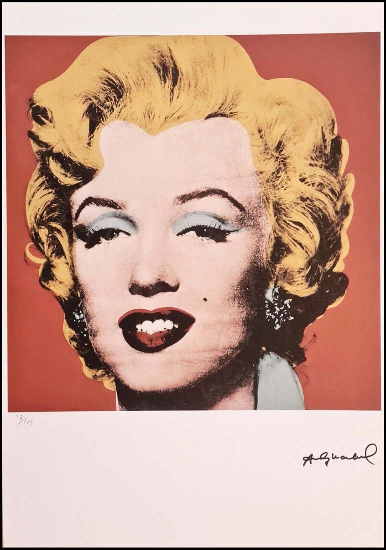Marilyn Monroe Portrait, An ANDY WARHOL Limited Edition Lithograph Print: Marilyn Monroe Portrait, An ANDY WARHOL Limited Edition (#13/125) Lithograph Print. Signed of the plate and numbered by hand. Embossing Stamp, Printed on Fabriano Privilege paper by ANDY WARHOL compan