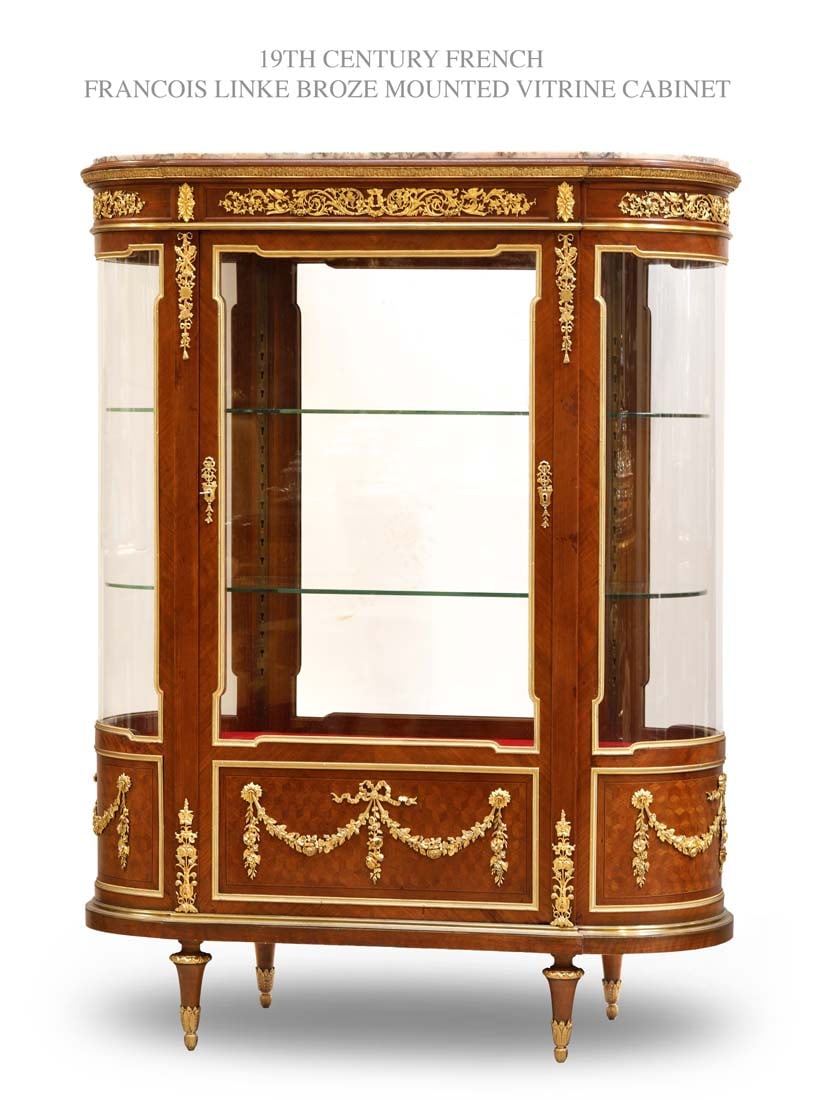 19TH C. FRANCOIS LINKE BRONZE MOUNTED VITRINE CABINET (1 of 1)