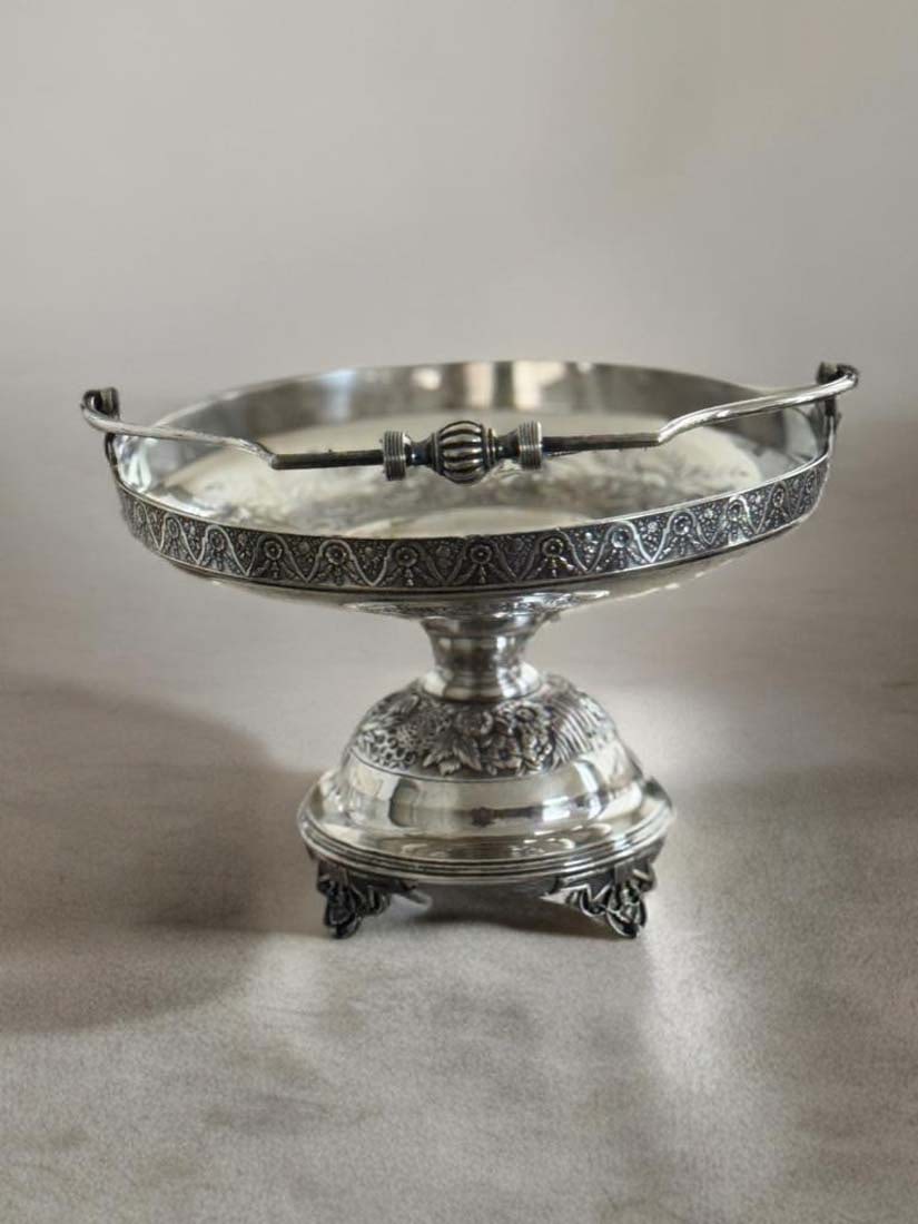 A Continental Silver-Plated Handled Basket/Centerpiece - 2