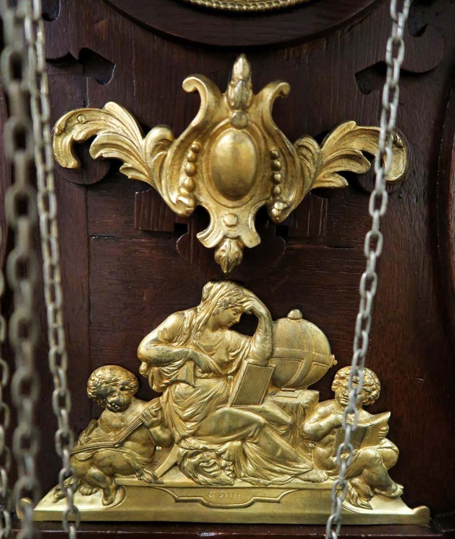 19th C. Monumental Figural Longcase Regulator Clock - 10