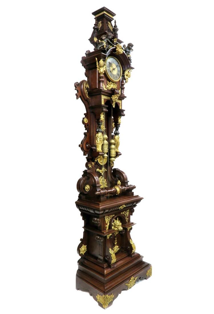 19th C. Monumental Figural Longcase Regulator Clock - 2