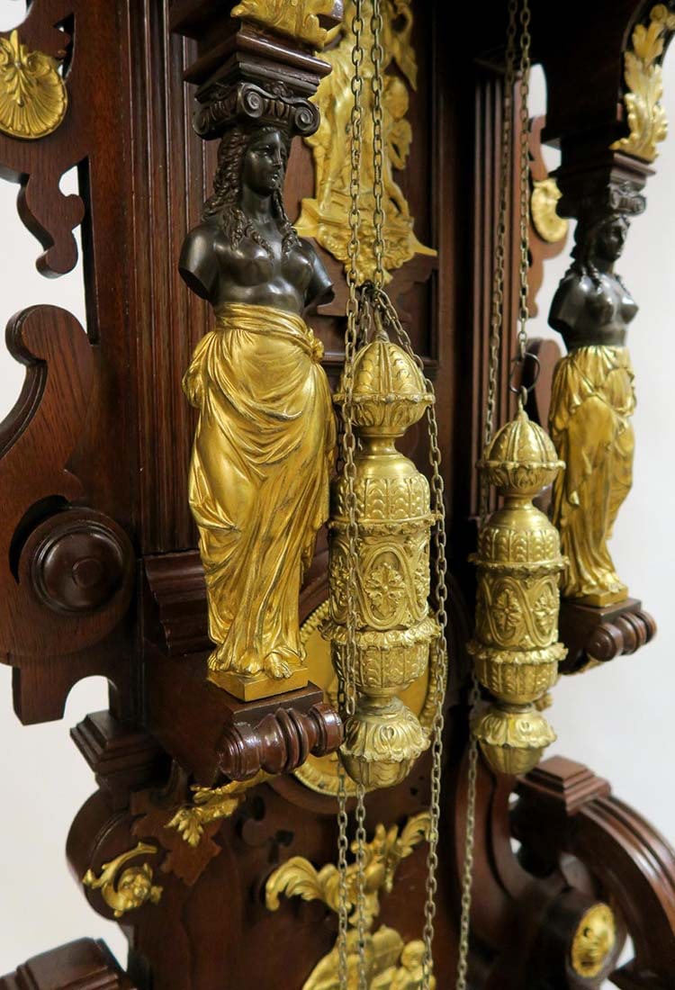 19th C. Monumental Figural Longcase Regulator Clock - 5