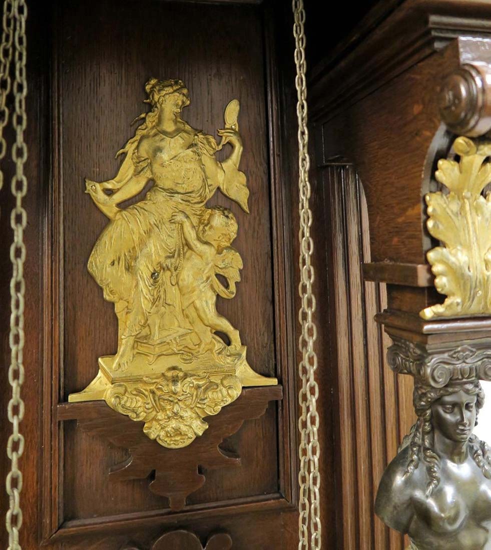 19th C. Monumental Figural Longcase Regulator Clock - 6