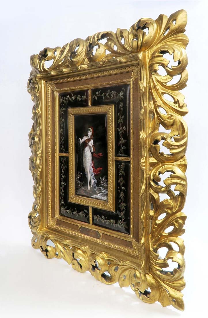 A Large 19th C. Framed Enamel on Copper - 4