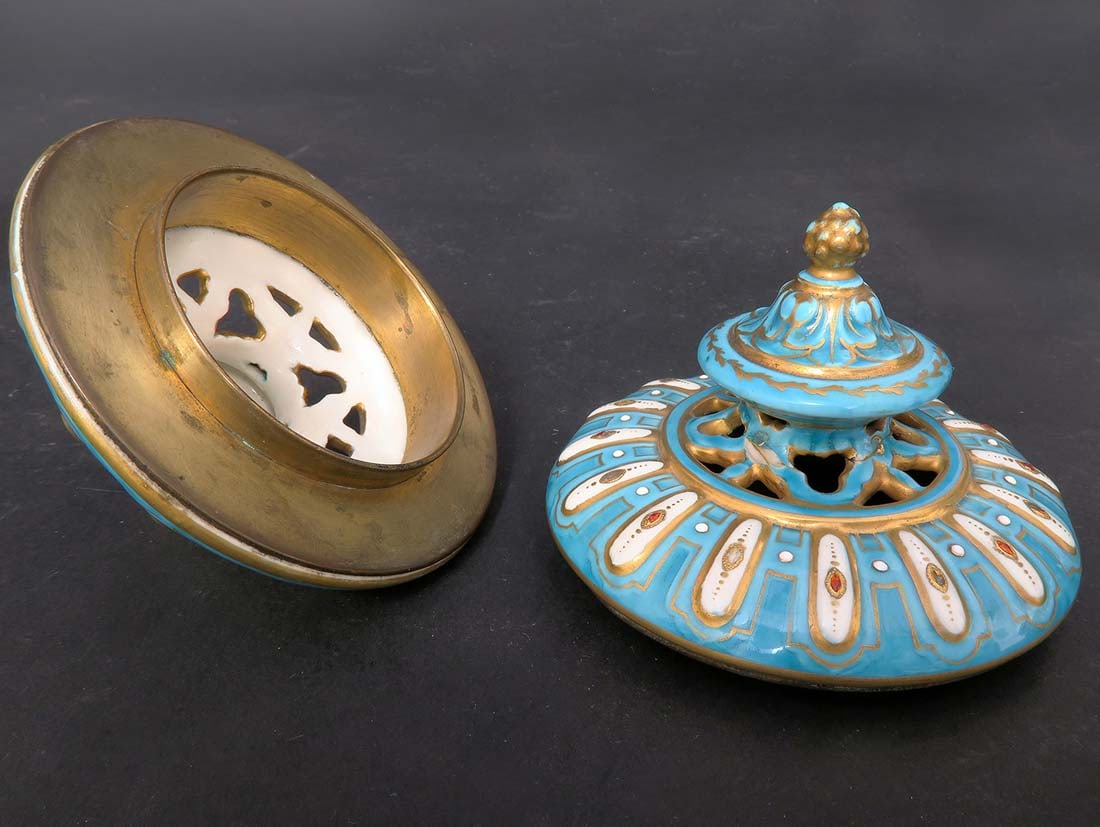 A Pair of 19th C. Jeweled Sevres Urns - 3