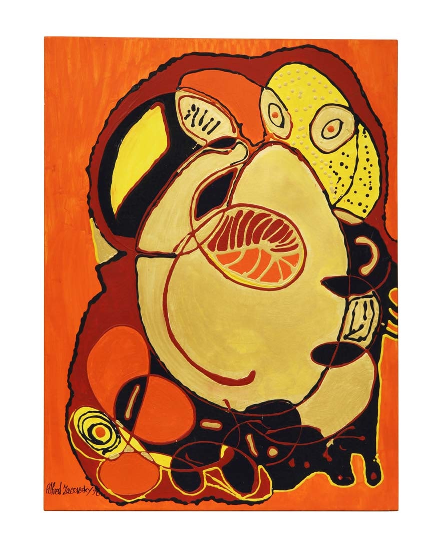 Alfred Zacovsky Signed Textured Acrylic Modern Abstract on Canvas Painting: Textured Acrylic Modern Abstract on Canvas Painting Signed By Alfred Zacovsky, 1998. 40" x 30"