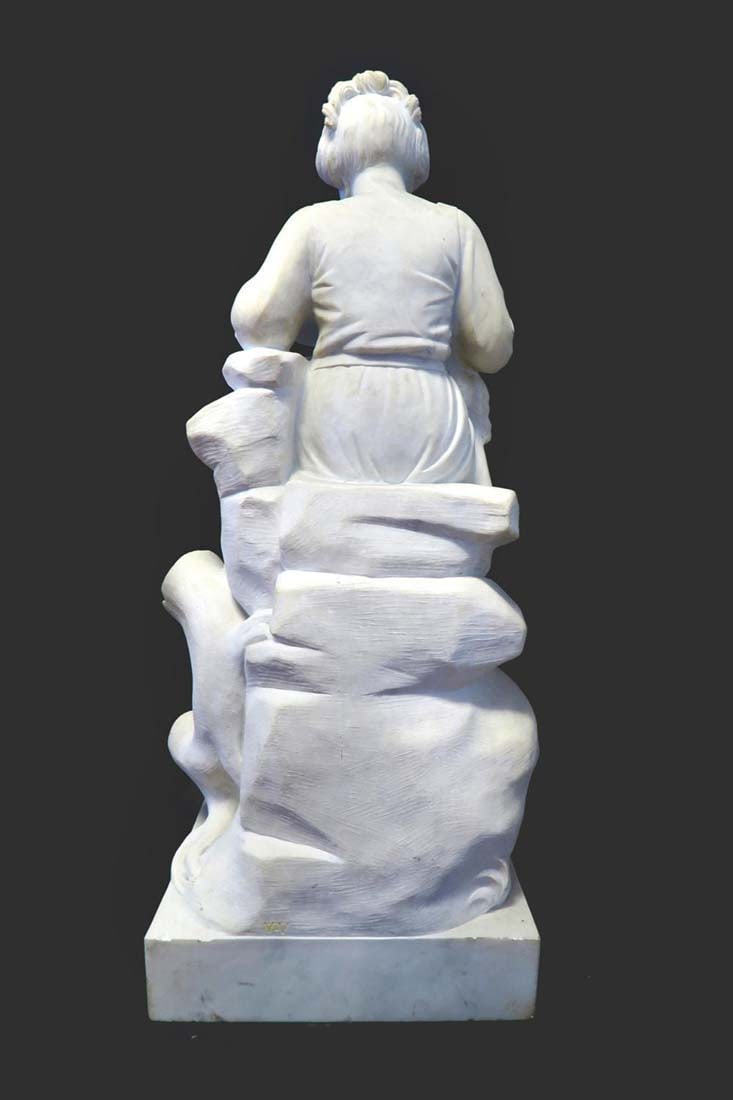 19th C. Exceptional Large Marble Sculpture - 4