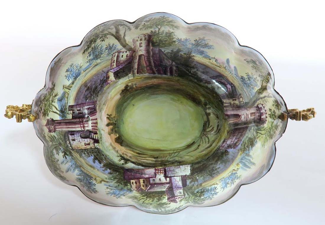 A Large Viennese Enamel Tray - 4