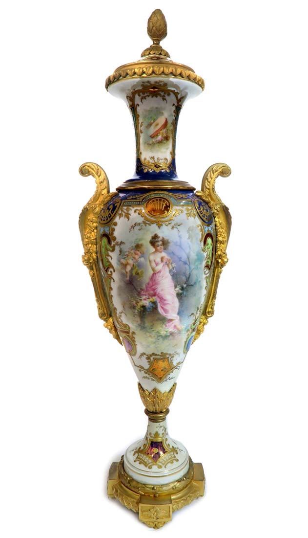 A Pair of Art Nouveau Sevres Porcelain Vases - 2