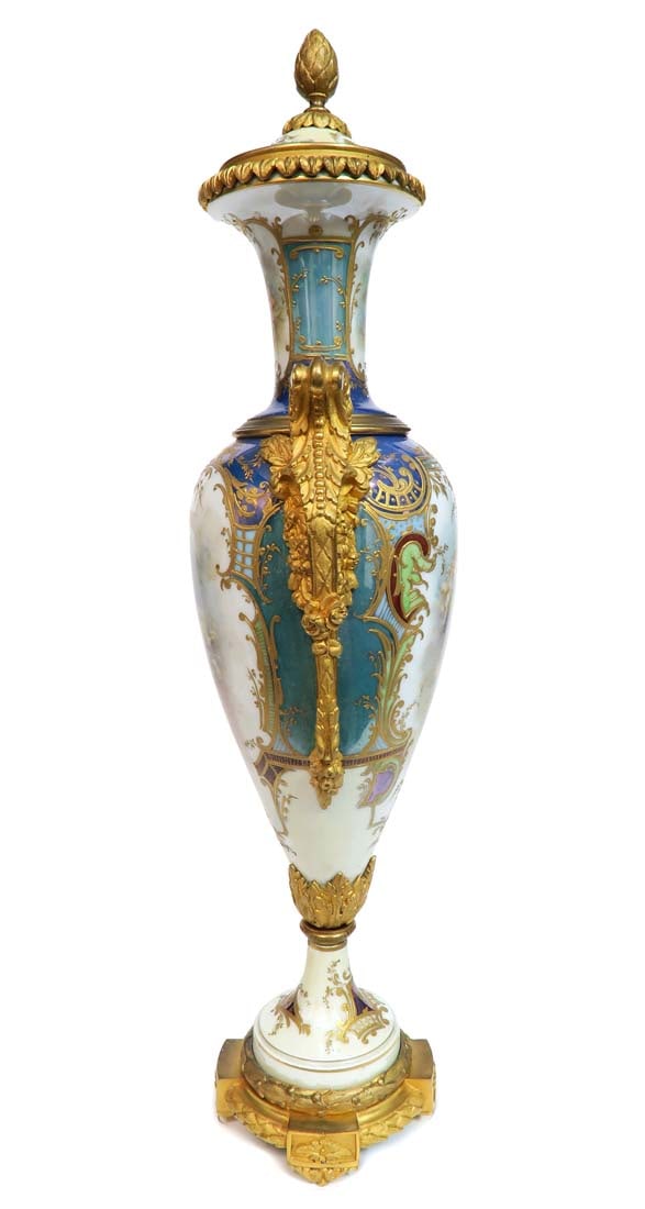 A Pair of Art Nouveau Sevres Porcelain Vases - 5