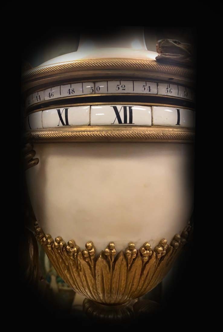 19TH C. LOUIS XVI GILT BRONZE & MARBLE ROTARY CLOCK - 7
