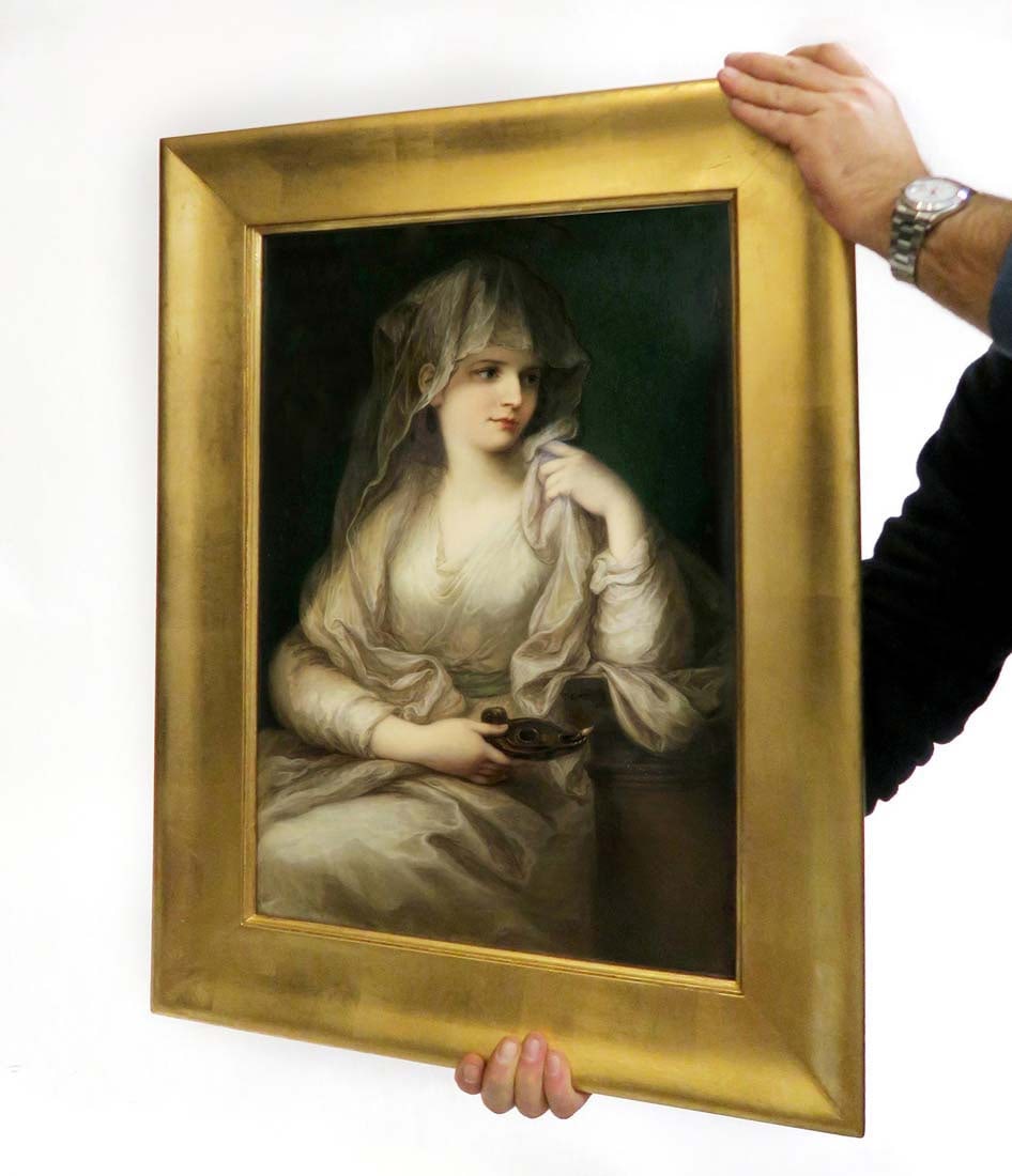 A Monumental Framed Berlin KPM Plaque: Monumental Framed Berlin KPM Plaque. German Hand Painted Porcelain Plaque. Plaque size: 21" x 15"