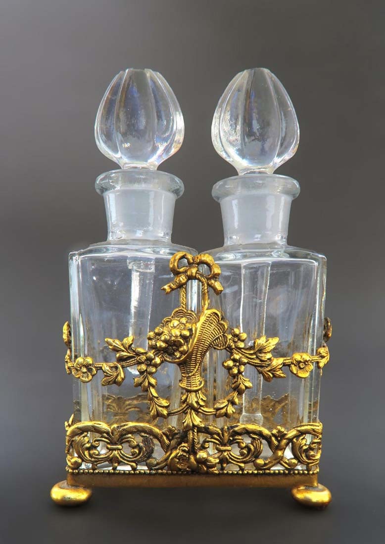 Apollo Studios Bronze & Crystal Perfume Bottles - 2